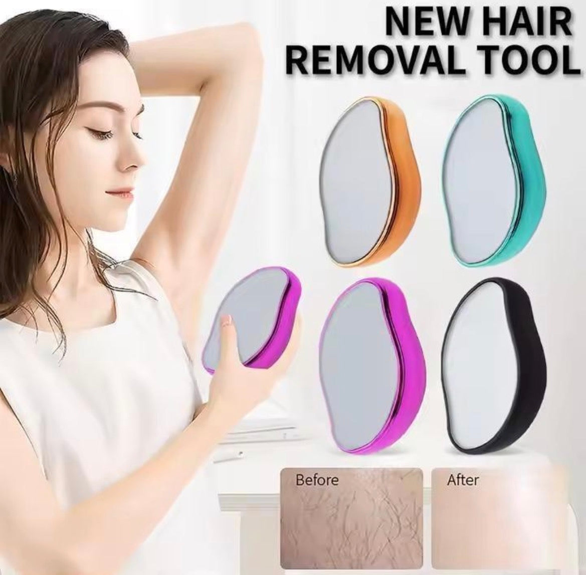 Magic Crystal Hair Eraser for Sensitive Skin, Multicolor ABS Plastic