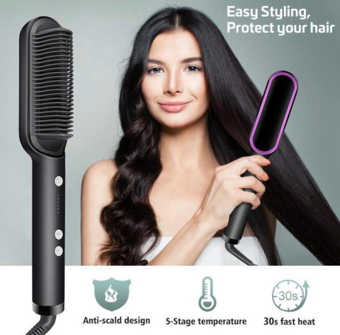 Corded Electric Hair Straightener Black Purple
ABS